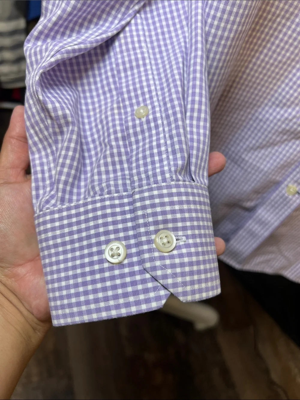 Banana Republic Men's Lavender Check Dress Shirt